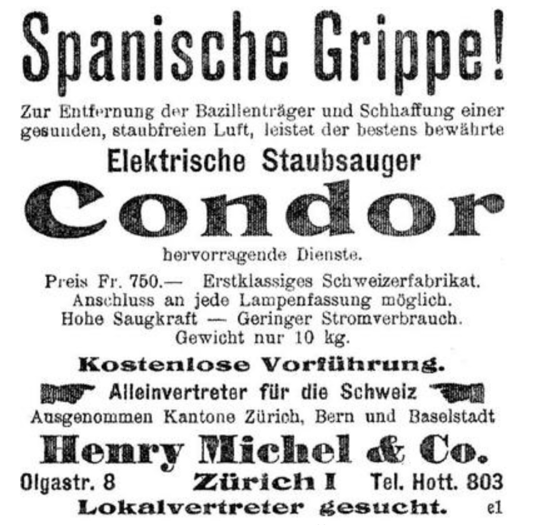 Historical newspaper advertisement for healthy air
