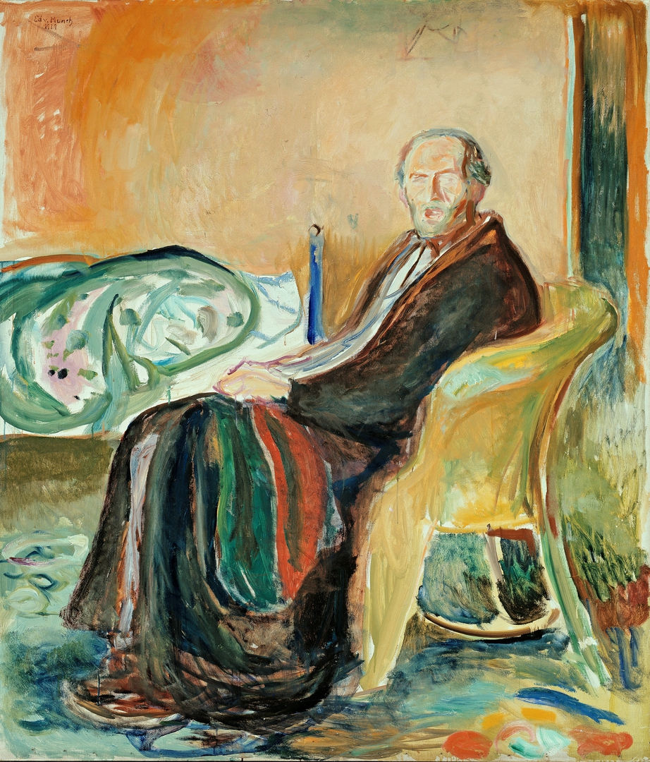 Edvard Munch self-portrait with Spanish Flu